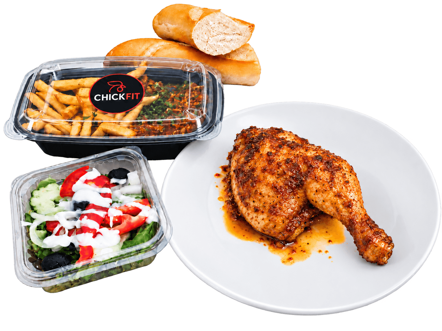 1/4 poulet + garniture